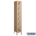 Salsbury 12" Wide Six Tier Box Style Vented Metal Locker - 1 Wide - 6 Feet High - 15 Inches Deep - Tan - Unassembled - Sweatfully