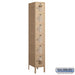 Salsbury 12" Wide Six Tier Box Style Vented Metal Locker - 1 Wide - 6 Feet High - 18 Inches Deep - Tan - Assembled - Sweatfully