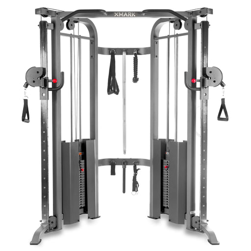 XMARK Functional Trainer Cable Machine with Dual 200 lb Weight Stacks XM-7626.1-BLACK - Sweatfully