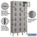 Salsbury 12" Wide Six Tier Box Style Vented Metal Locker - 3 Wide - 6 Feet High - 12 Inches Deep - Gray - Unassembled - Sweatfully
