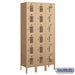 Salsbury 12" Wide Six Tier Box Style Vented Metal Locker - 3 Wide - 6 Feet High - 15 Inches Deep - Tan - Unassembled - Sweatfully