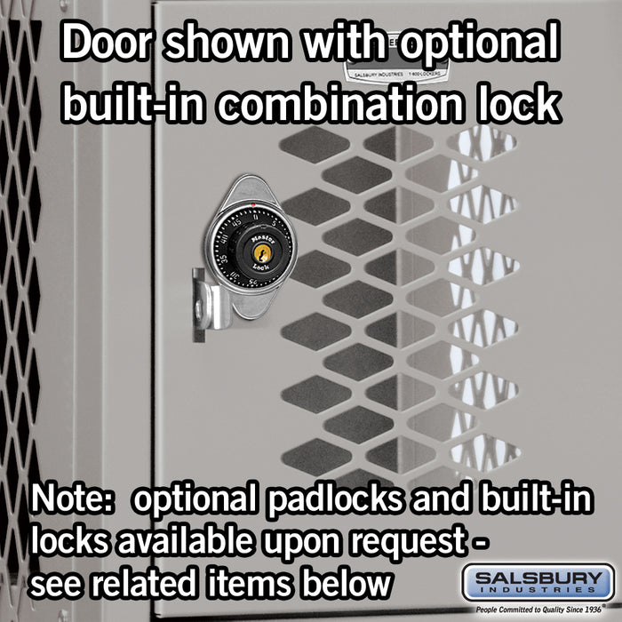 Salsbury 12" Wide Six Tier Box Style Vented Metal Locker - 3 Wide - 6 Feet High - 18 Inches Deep - Gray - Assembled - Sweatfully