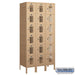 Salsbury 12" Wide Six Tier Box Style Vented Metal Locker - 3 Wide - 6 Feet High - 18 Inches Deep - Tan - Assembled - Sweatfully
