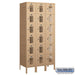 Salsbury 12" Wide Six Tier Box Style Vented Metal Locker - 3 Wide - 6 Feet High - 18 Inches Deep - Tan - Unassembled - Sweatfully