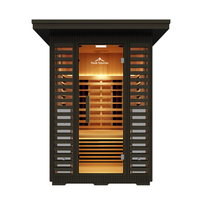 Peak Saunas Patagonia 2-Person Outdoor Full Spectrum Infrared Sauna with Smart WiFi App Control - Sweatfully