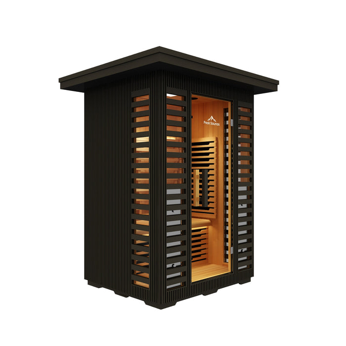 Peak Saunas Patagonia 2-Person Outdoor Full Spectrum Infrared Sauna with Smart WiFi App Control - Sweatfully