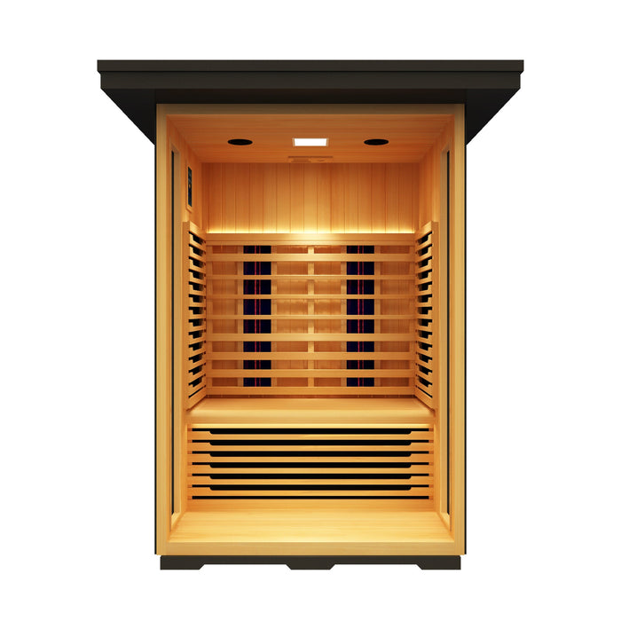 Peak Saunas Patagonia 2-Person Outdoor Full Spectrum Infrared Sauna with Smart WiFi App Control - Sweatfully