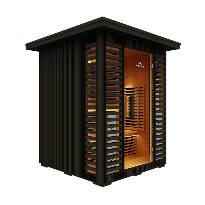 Peak Saunas Kilimanjaro 5-Person Outdoor Full Spectrum Infrared Sauna with Smart WiFi App Control - Sweatfully