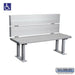 Salsbury Aluminum ADA Locker Bench with back support - 48 Inches Wide - Sweatfully