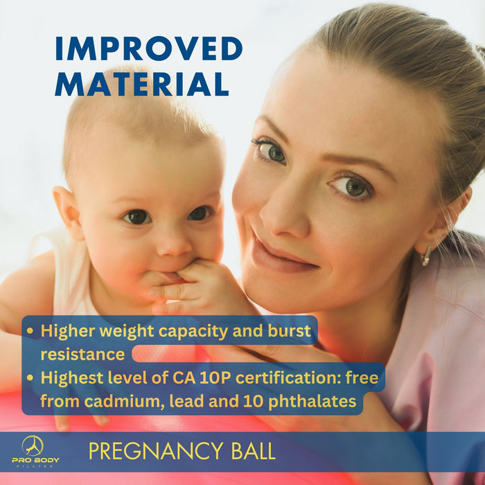 Pregnancy Ball for Maternity, Labor and Birth.  Includes Pregnancy Guide.  (Rose) - Sweatfully
