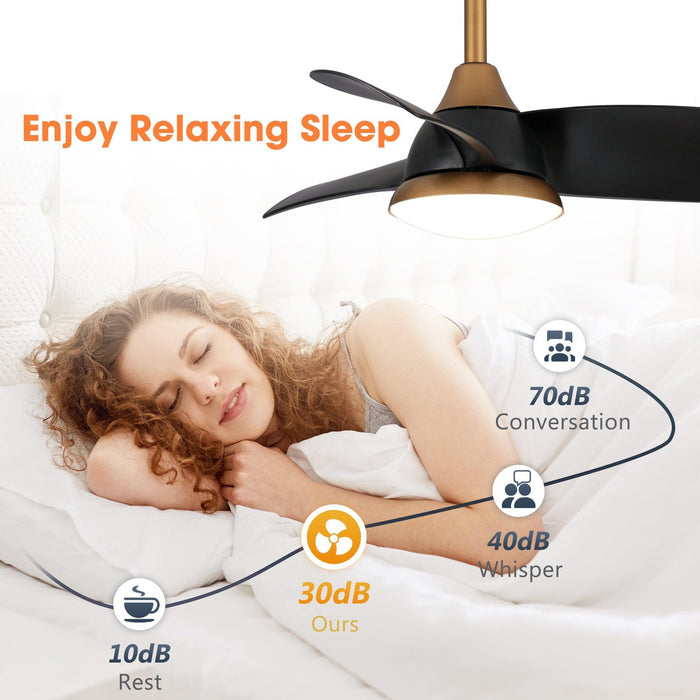 28" Modern DC Motor Downrod Mount Reversible Ceiling Fan with LED Lighting and Remote Control - Sweatfully