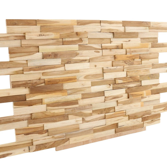 Clearwater Natural Teak 3D Wall Panels - (13 sq ft) - Sweatfully