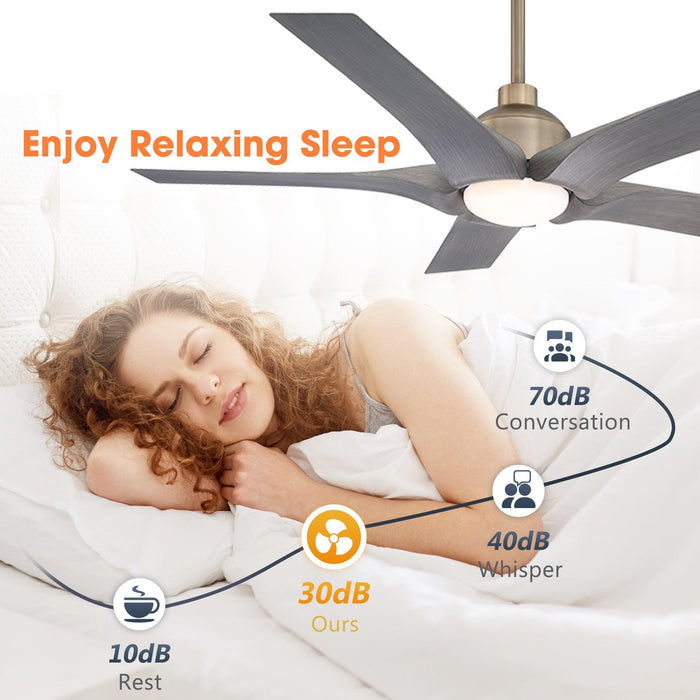 56" Genoa Farmhouse DC Motor Downrod Mount Reversible Ceiling Fan with Lighting and Remote Control - Sweatfully
