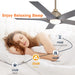 56" Genoa Farmhouse DC Motor Downrod Mount Reversible Ceiling Fan with Lighting and Remote Control - Sweatfully
