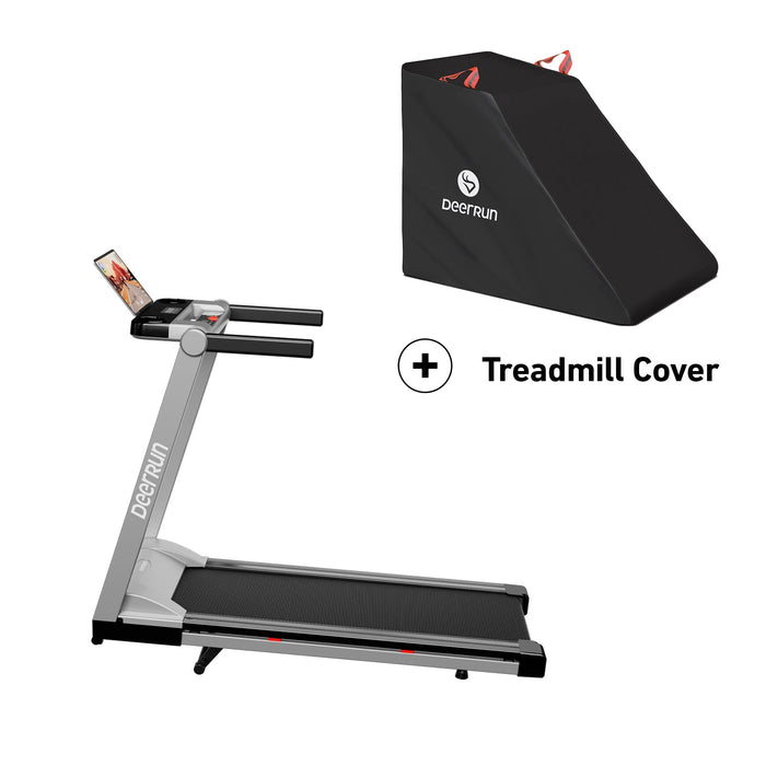 DeerRun A1 Pro Move+  6% Incline Foldable Treadmill——2025 Upgraded Chip & NFC Support | 350Lbs, 10mph Silver - Sweatfully