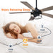 52" Windmill Industrial Downrod Mount Reversible Ceiling Fan with Lighting and Remote Control - Sweatfully