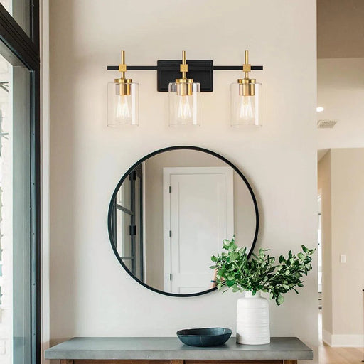 Jasper Modern Clear Glass 3-Light Bathroom Vanity Light - Sweatfully