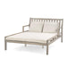 Outdoor Daybed, Patio Daybed with Four Pillows, Wooden Outdoor Bed with Curved Armrests for Poolside, Backyard, Garden - Sweatfully