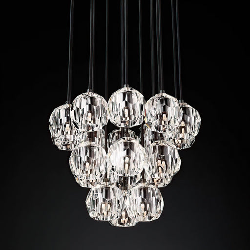 Kristal Crystal Round Cluster Chandelier 19″(4.3″) - Sweatfully