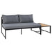 Patio Furniture Set with Loveseats, 4 Pieces Outdoor Sofa Set with Waterproof Cushions, Durable Iron-Wood Design for Garden, Backyard, Poolside - Sweatfully