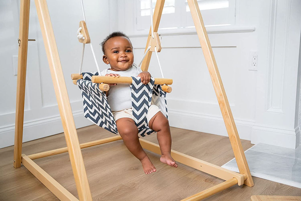 Spruce - Baby and Toddler Foldable Wooden Swing Set - Sweatfully