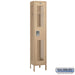Salsbury 15" Wide Single Tier Vented Metal Locker - 1 Wide - 6 Feet High - 15 Inches Deep - Tan - Unassembled - Sweatfully