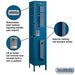 Salsbury 15" Wide Single Tier Vented Metal Locker - 1 Wide - 6 Feet High - 18 Inches Deep - Blue - Assembled - Sweatfully