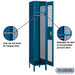 Salsbury 15" Wide Single Tier Vented Metal Locker - 1 Wide - 6 Feet High - 18 Inches Deep - Blue - Assembled - Sweatfully