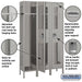 Salsbury 15" Wide Single Tier Vented Metal Locker - 3 Wide - 6 Feet High - 15 Inches Deep - Gray - Assembled - Sweatfully