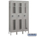 Salsbury 15" Wide Single Tier Vented Metal Locker - 3 Wide - 6 Feet High - 15 Inches Deep - Gray - Assembled - Sweatfully