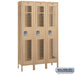 Salsbury 15" Wide Single Tier Vented Metal Locker - 3 Wide - 6 Feet High - 15 Inches Deep - Tan - Assembled - Sweatfully