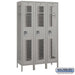 Salsbury 15" Wide Single Tier Vented Metal Locker - 3 Wide - 6 Feet High - 18 Inches Deep - Gray - Assembled - Sweatfully