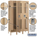 Salsbury 15" Wide Single Tier Vented Metal Locker - 3 Wide - 6 Feet High - 18 Inches Deep - Tan - Unassembled - Sweatfully