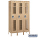 Salsbury 15" Wide Single Tier Vented Metal Locker - 3 Wide - 6 Feet High - 18 Inches Deep - Tan - Unassembled - Sweatfully