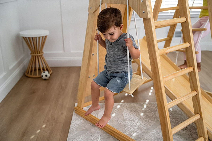 Magnolia Cocomelon 7-in-1 Wooden Indoor Playset – Montessori Climber for Toddlers - Sweatfully