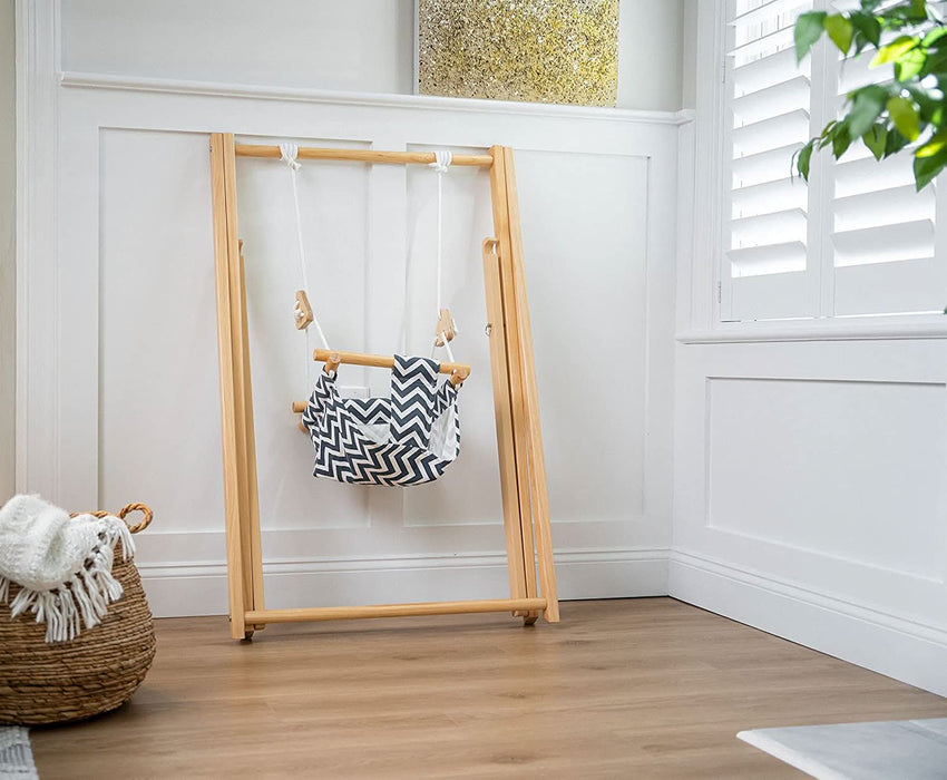 Spruce - Baby and Toddler Foldable Wooden Swing Set - Sweatfully