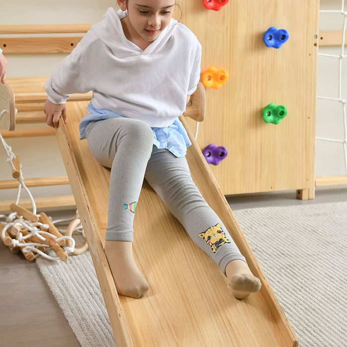 Walnut 9-in-1 Swedish Ladder Wall Gym | Indoor Wooden Climber & Activity Set for Kids - Sweatfully