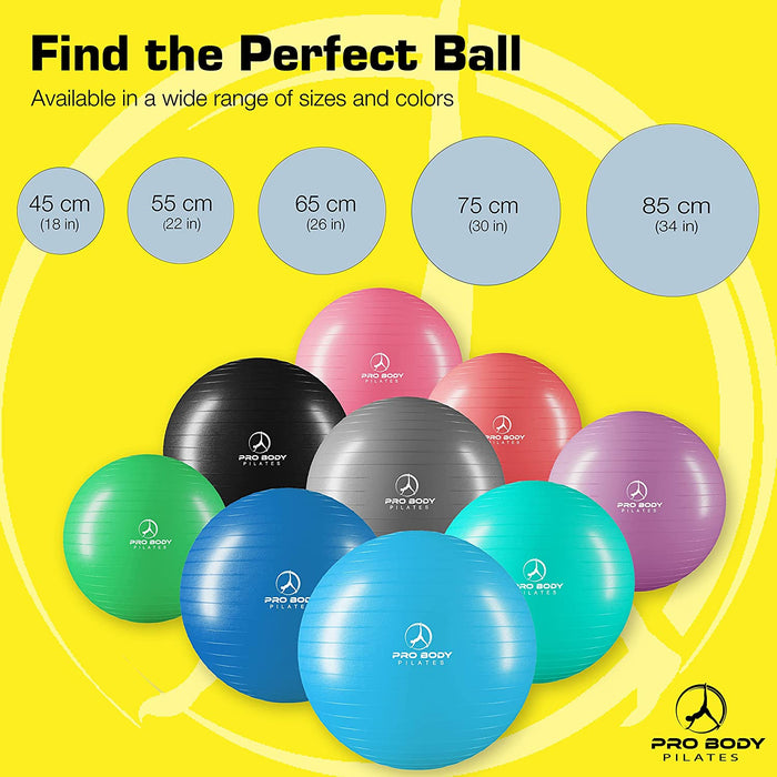 Yoga Ball for Pregnancy, Fitness, Balance, Workout at Home, Office and Physical Therapy (Lime) - Sweatfully