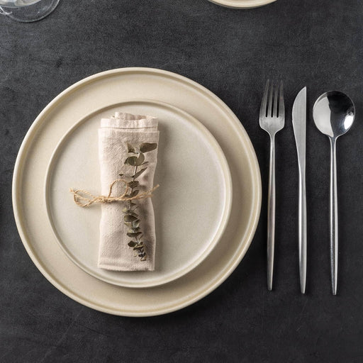 Cream Dinner Plate 8" set of 4 - Sweatfully