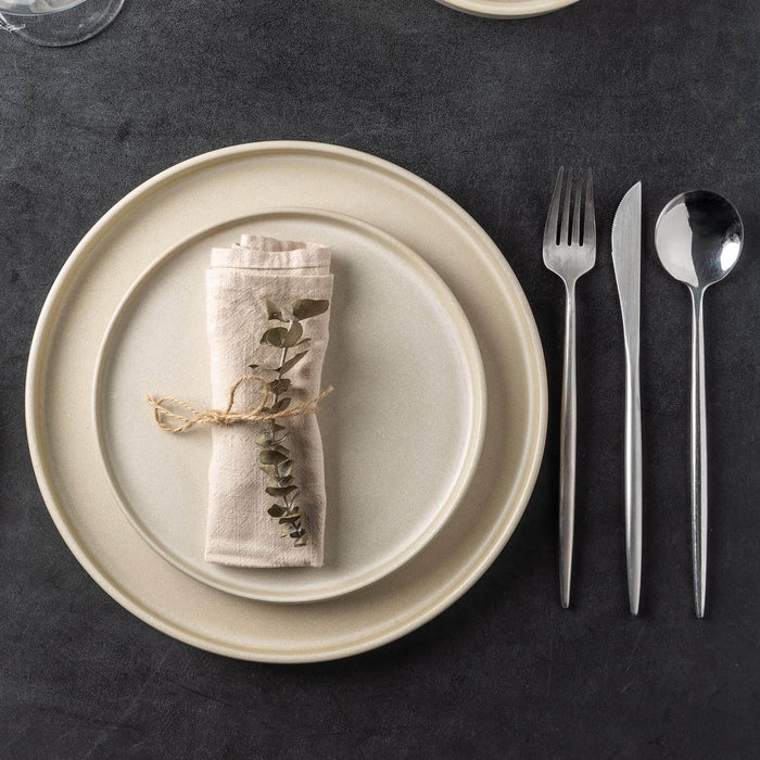 Cream Dinner Plate 8" set of 4 - Sweatfully