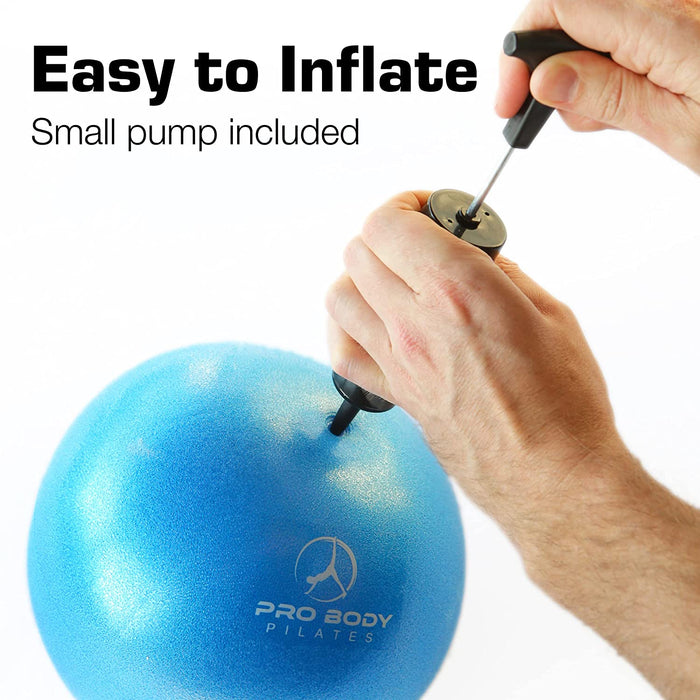 9 Inch Small Exercise Ball for Stability, Barre, Pilates, Yoga, and Balance (with Pump) - Sweatfully