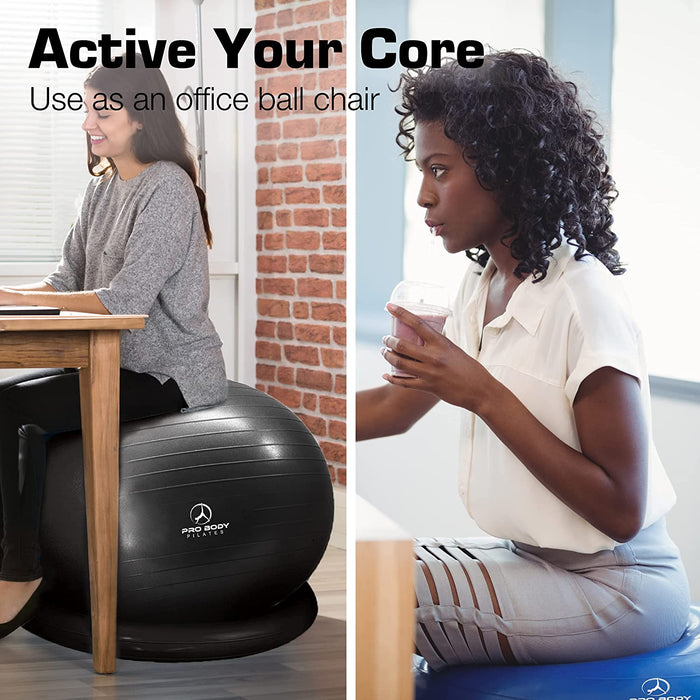 Exercise Ball Chair with Base & Bands - Sweatfully