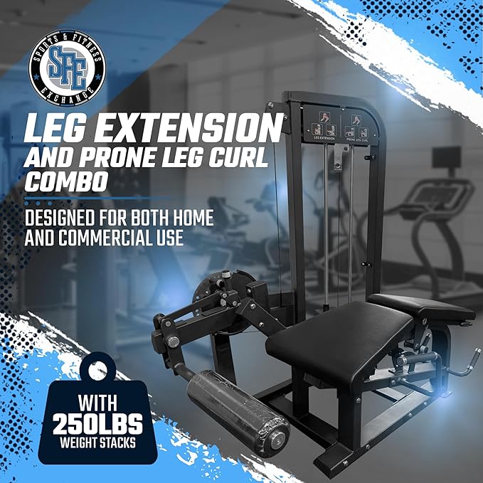 SFE Commercial Leg Extension Prone Leg Curl Combo w/250lb weight stack (New) - Sweatfully