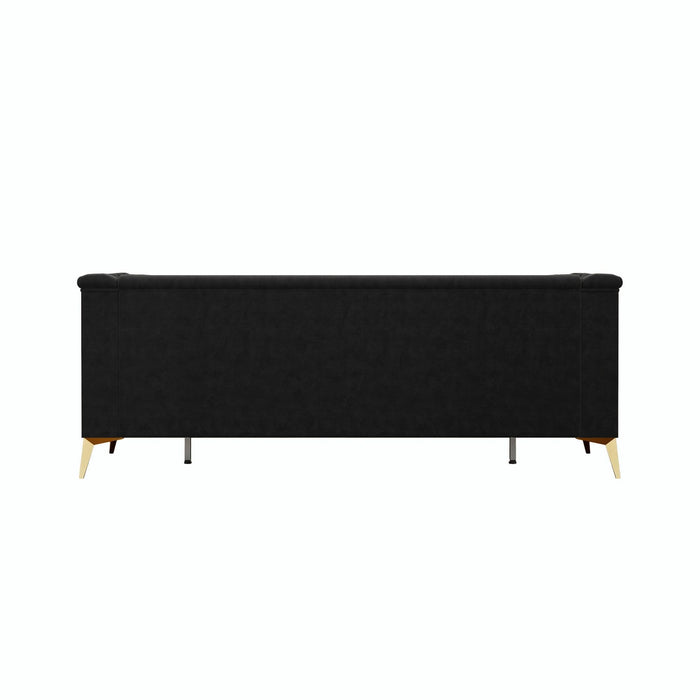 82.7" Modern Velvet Living Room Chesterfield Design Wide Sofa - Sweatfully