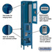 Salsbury 15" Wide Double Tier Vented Metal Locker - 1 Wide - 6 Feet High - 15 Inches Deep - Blue - Assembled - Sweatfully