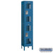 Salsbury 15" Wide Double Tier Vented Metal Locker - 1 Wide - 6 Feet High - 15 Inches Deep - Blue - Unassembled - Sweatfully