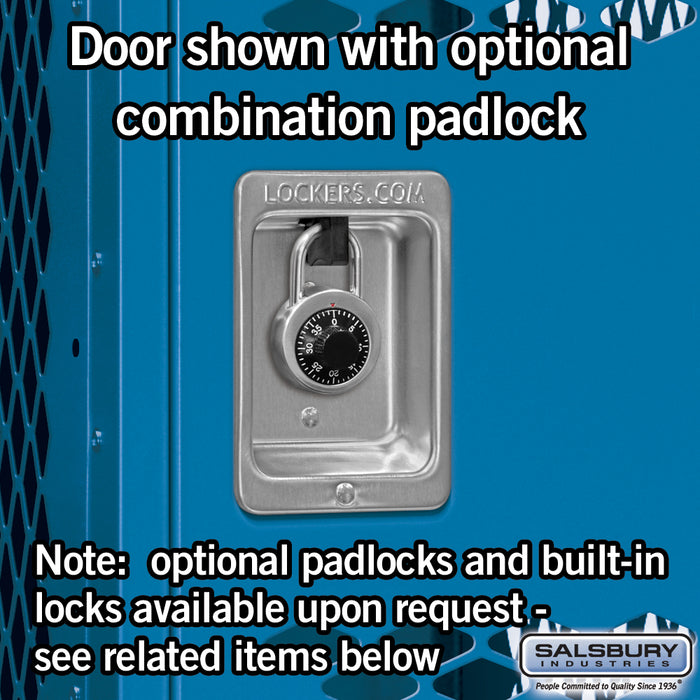 Salsbury 15" Wide Double Tier Vented Metal Locker - 1 Wide - 6 Feet High - 18 Inches Deep - Blue - Assembled - Sweatfully