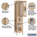 Salsbury 15" Wide Double Tier Vented Metal Locker - 1 Wide - 6 Feet High - 18 Inches Deep - Tan - Unassembled - Sweatfully