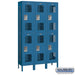 Salsbury 15" Wide Double Tier Vented Metal Locker - 3 Wide - 6 Feet High - 15 Inches Deep - Blue - Assembled - Sweatfully