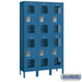 Salsbury 15" Wide Double Tier Vented Metal Locker - 3 Wide - 6 Feet High - 15 Inches Deep - Blue - Unassembled - Sweatfully